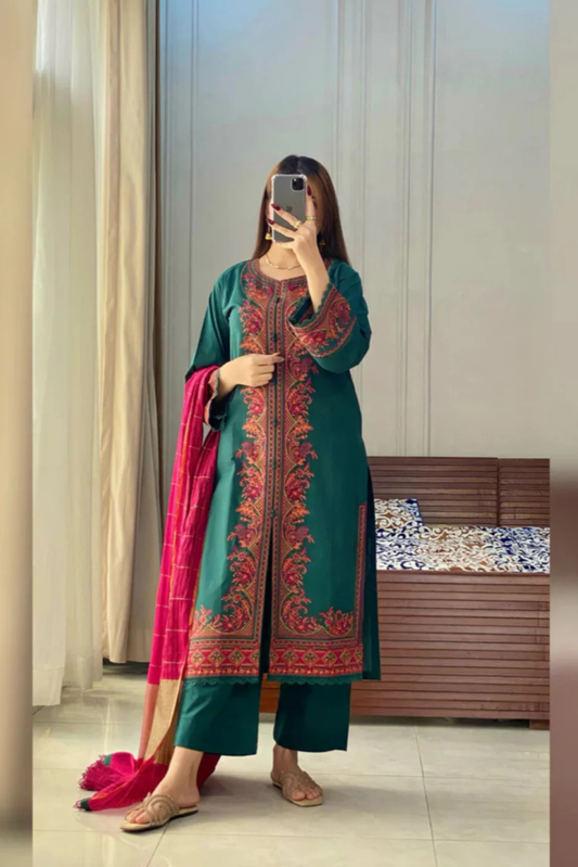 Flora Embroidered 3PC