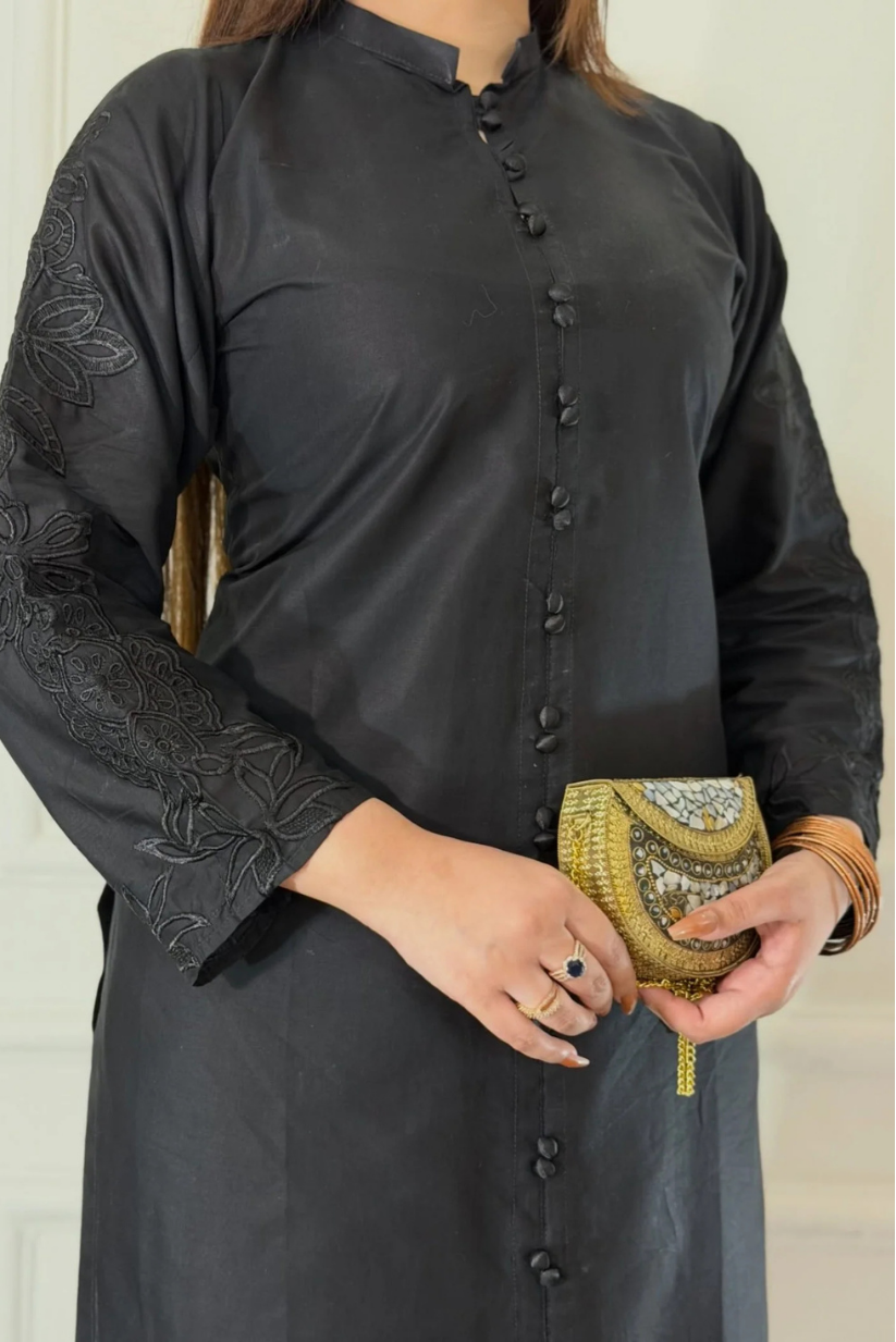 Shina Black 2PC Stitched