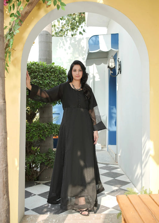 Jet Black Frock 2PC