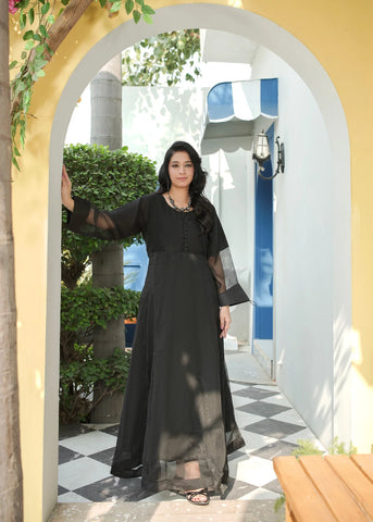 Jet Black Frock 2PC