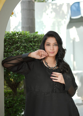 Jet Black Frock 2PC