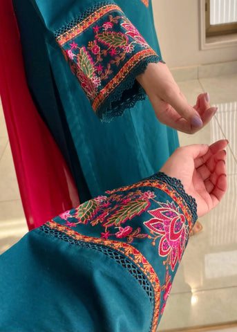 Teal Green 3PC Stitched