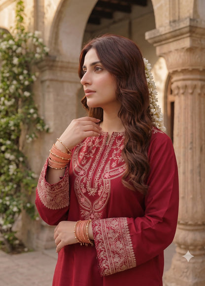 Bela Maroon 3 PC Stitched