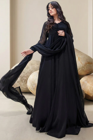 Jet Black Frock 2 PC