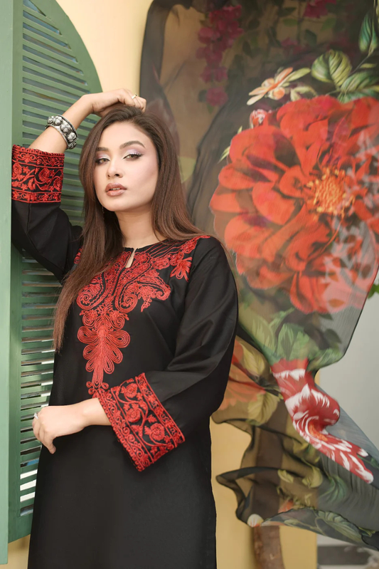 Noir Black 3 PC Stitched