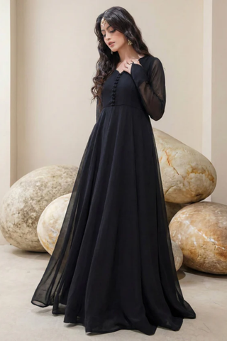 Jet Black Frock 2 PC