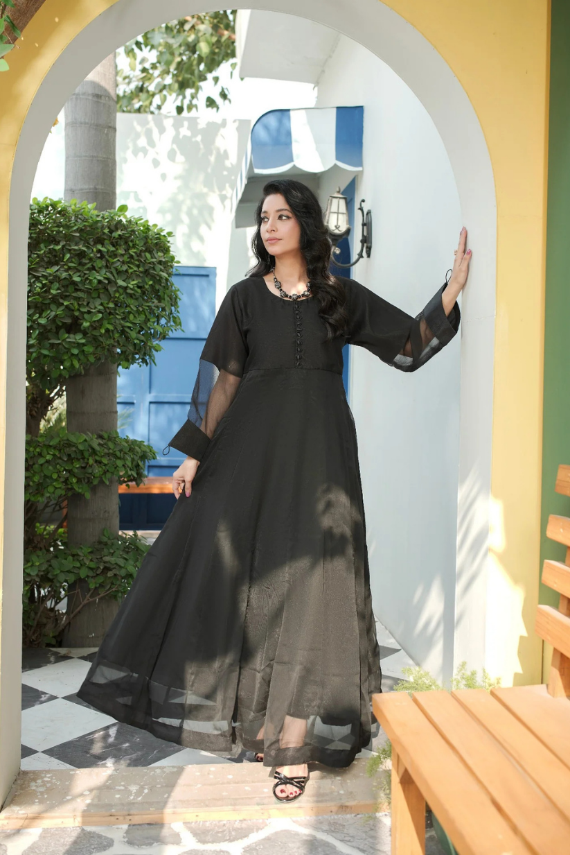 Jet Black Frock 2PC