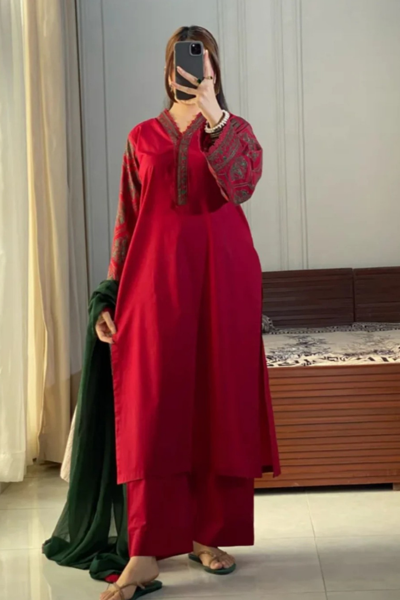 Crimson 3PC Stitched