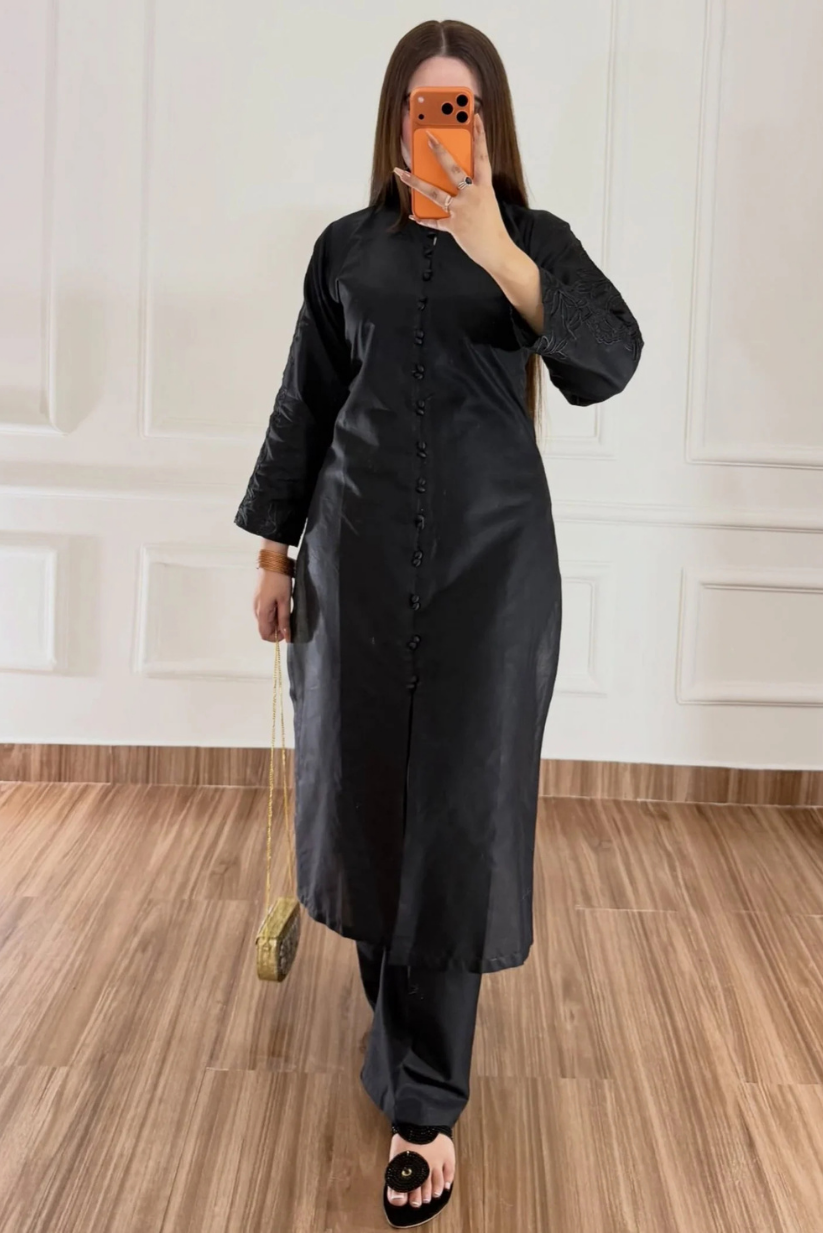Shina Black 2PC Stitched