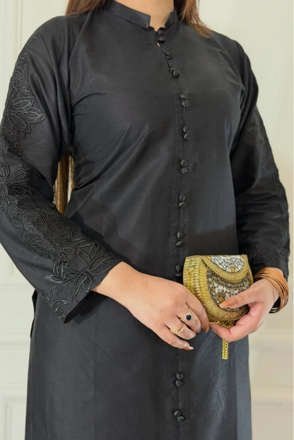 Shina Black 2PC Stitched