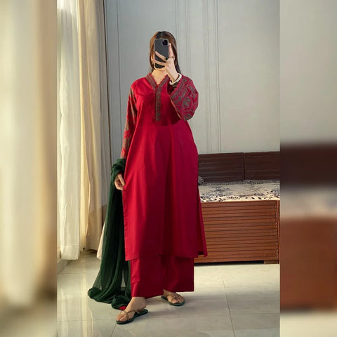 Crimson 3PC Stitched