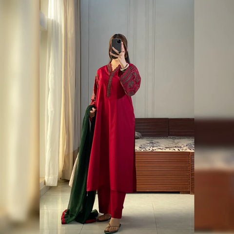 Crimson 3PC Stitched